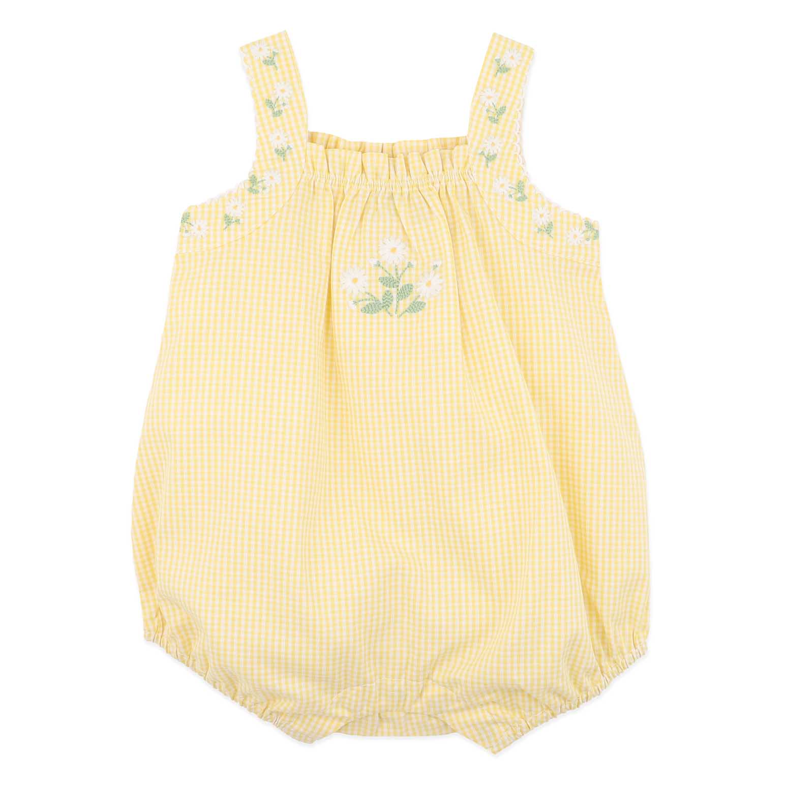 B&eacute;b&eacute; Libby Check Romper W Emb Straps